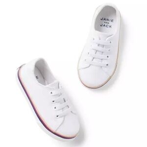 Janie and Jack White Toddler Sunset Stripe Sneakers with Size 9